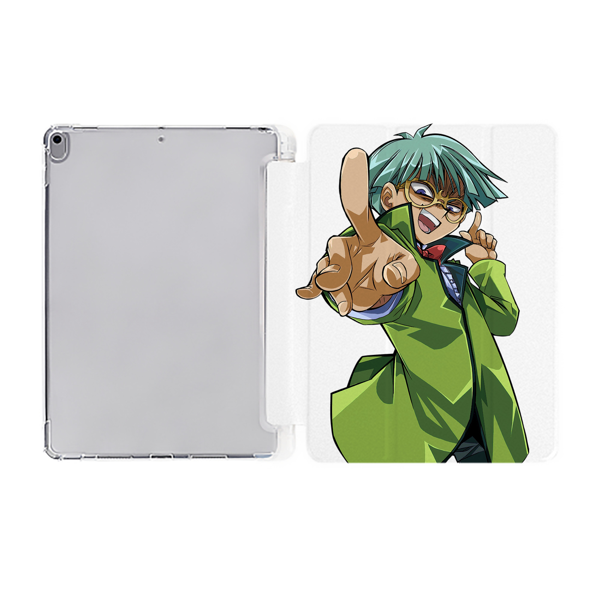 （画像用） 遊☆戯☆王 Yu-Gi-Oh! IPad ケース ペン収納付き 三つ折りスタンド PUレザー×シリコン 対応機種9.5/10.5/10.9インチ